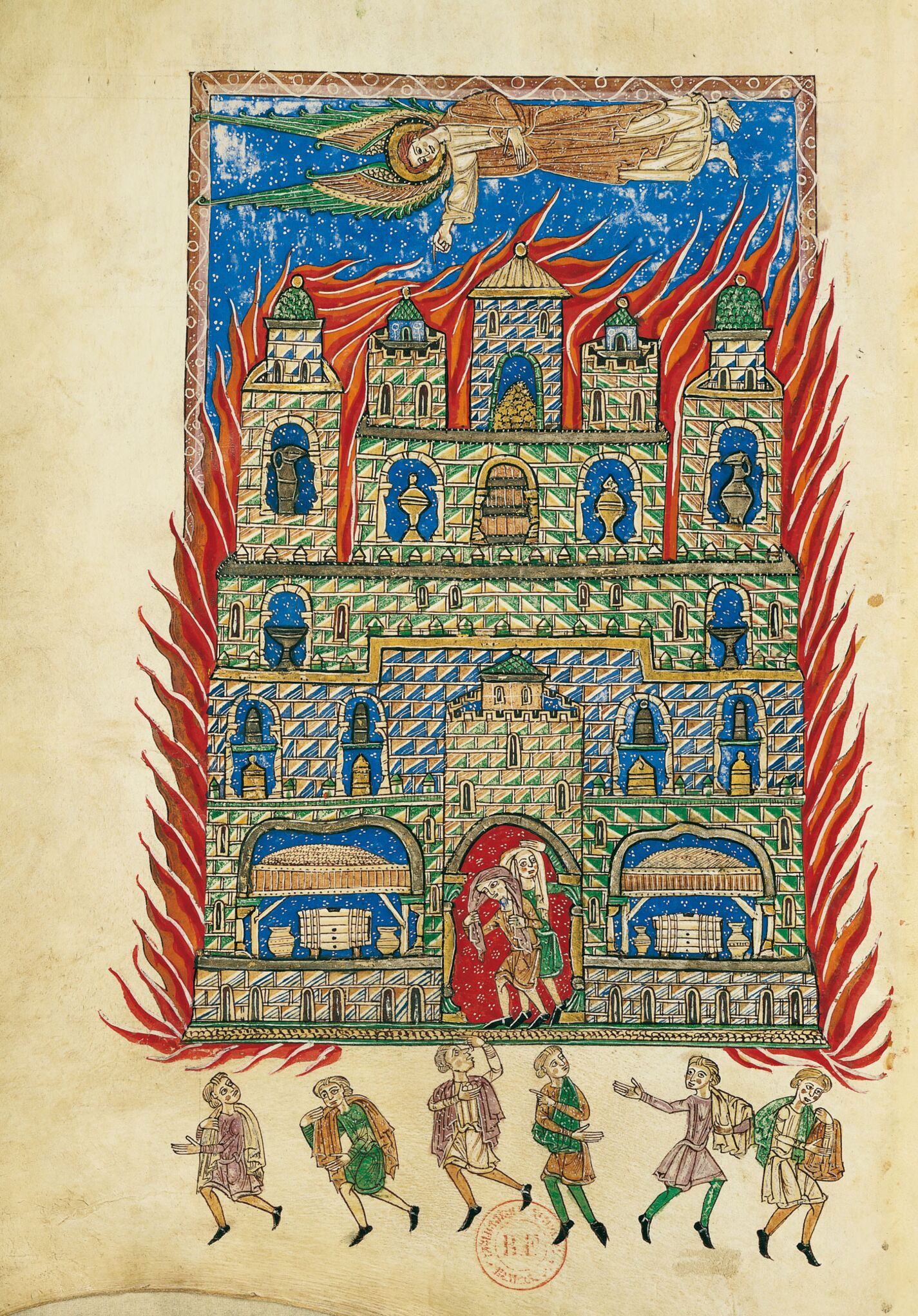 f. 147v, El fuego de Babilonia