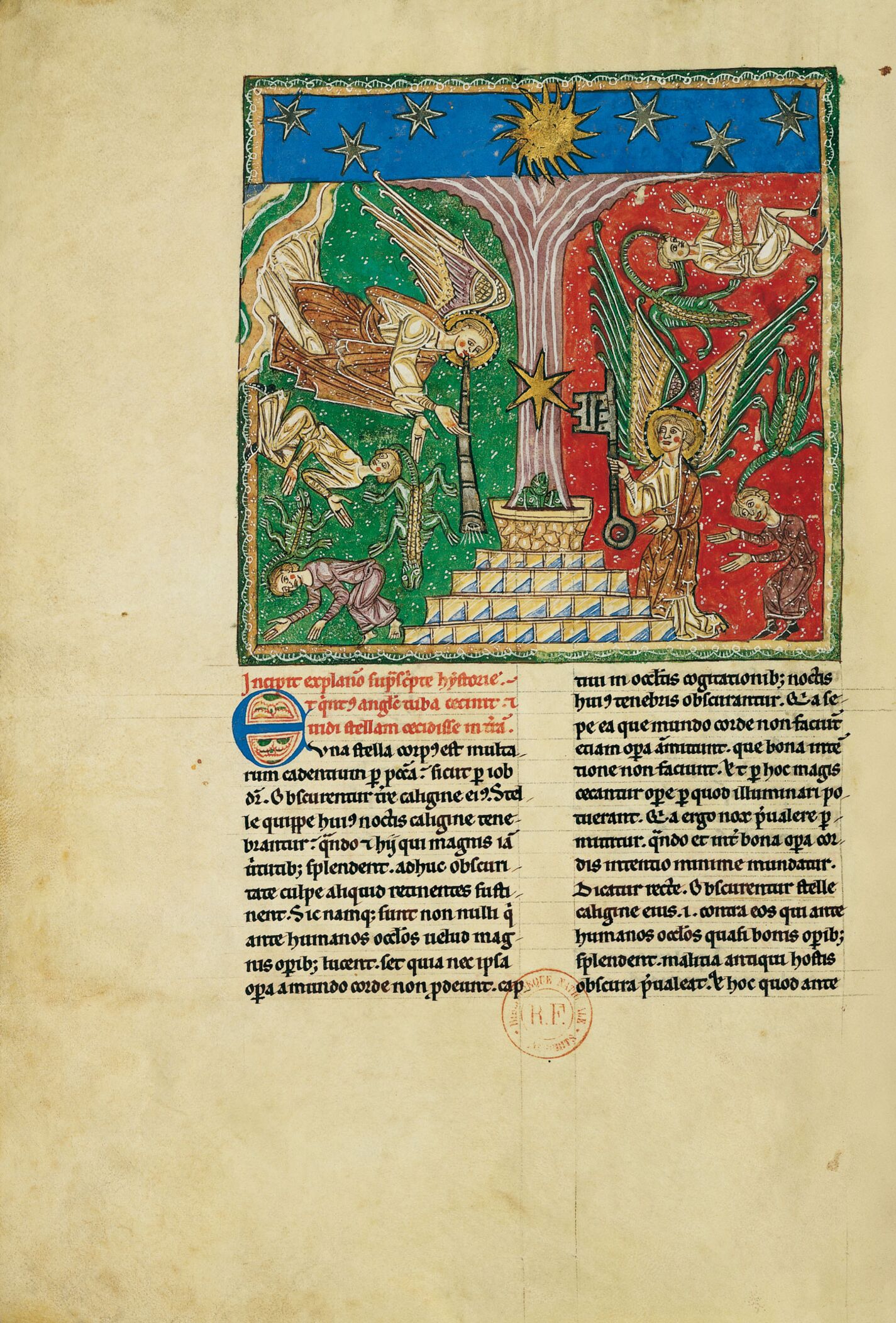 f. 96v, La quinta trompeta