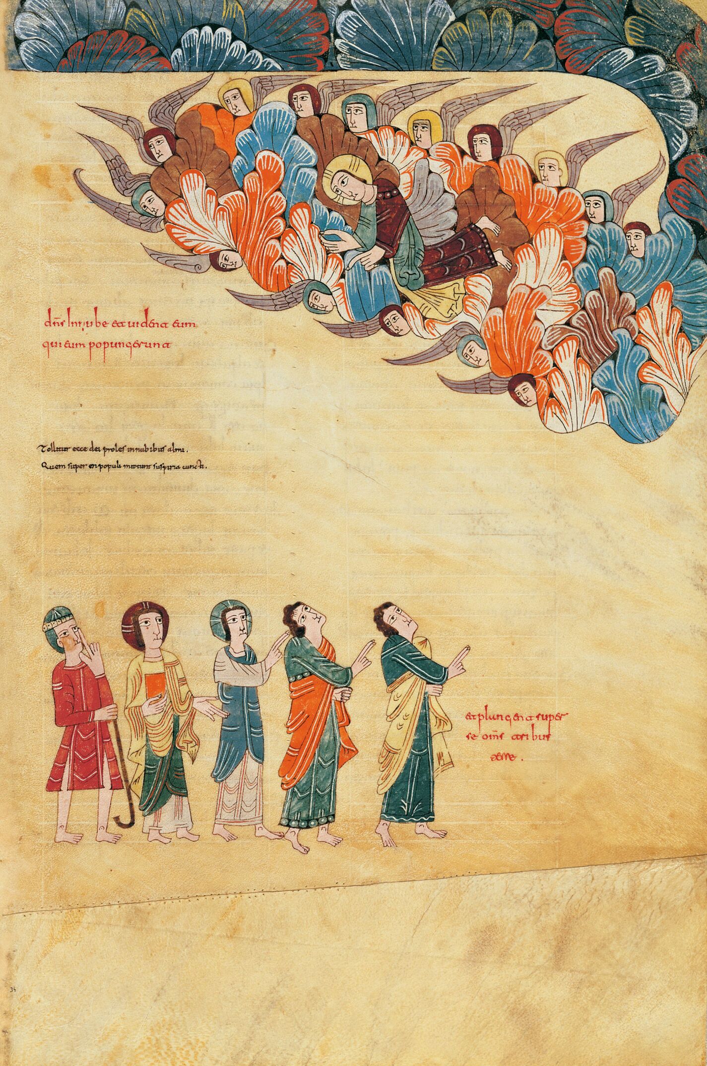 f. 34r, Aparición de Cristo en las nubes