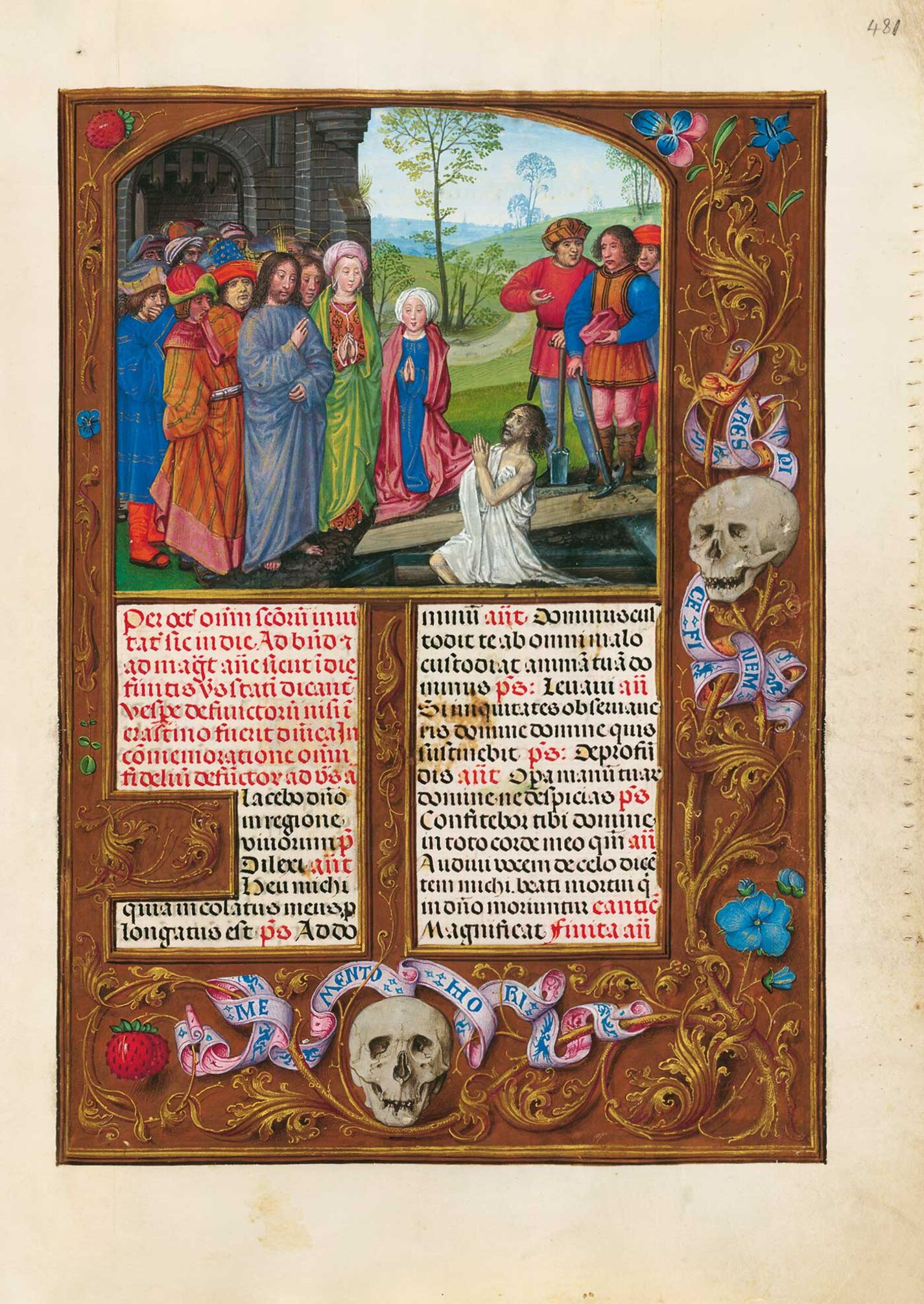 f. 481r, La resurrección de Lázaro