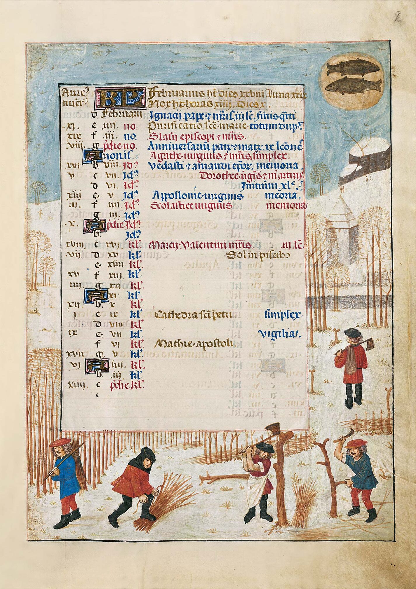 f. 2r, Febrero