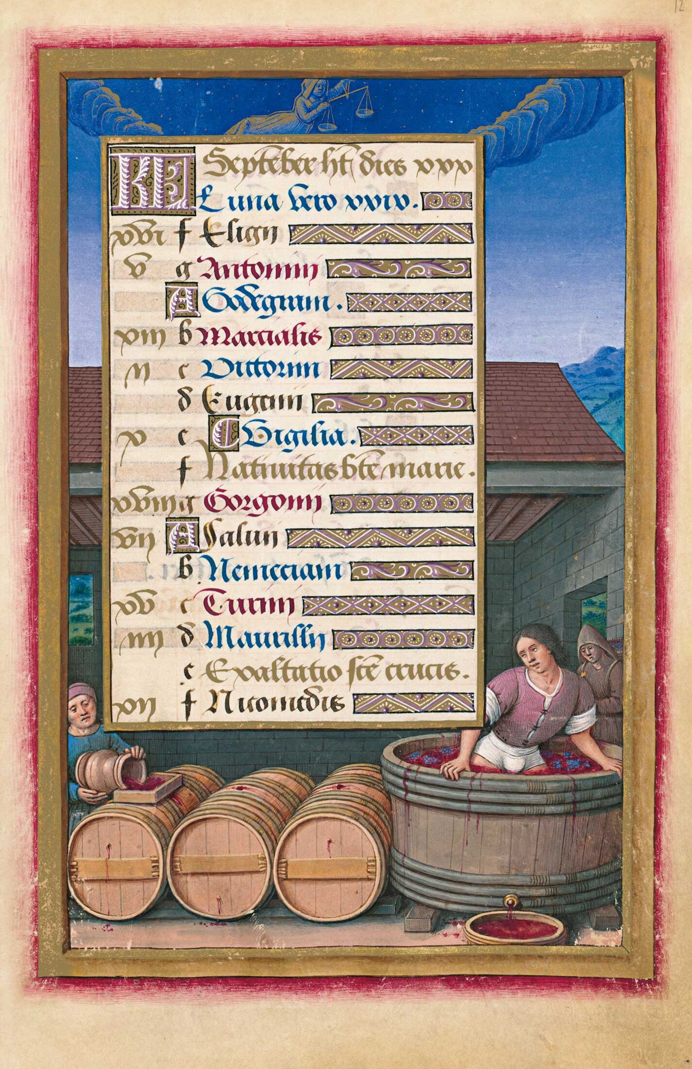 f. 12r, Calendario: septiembre