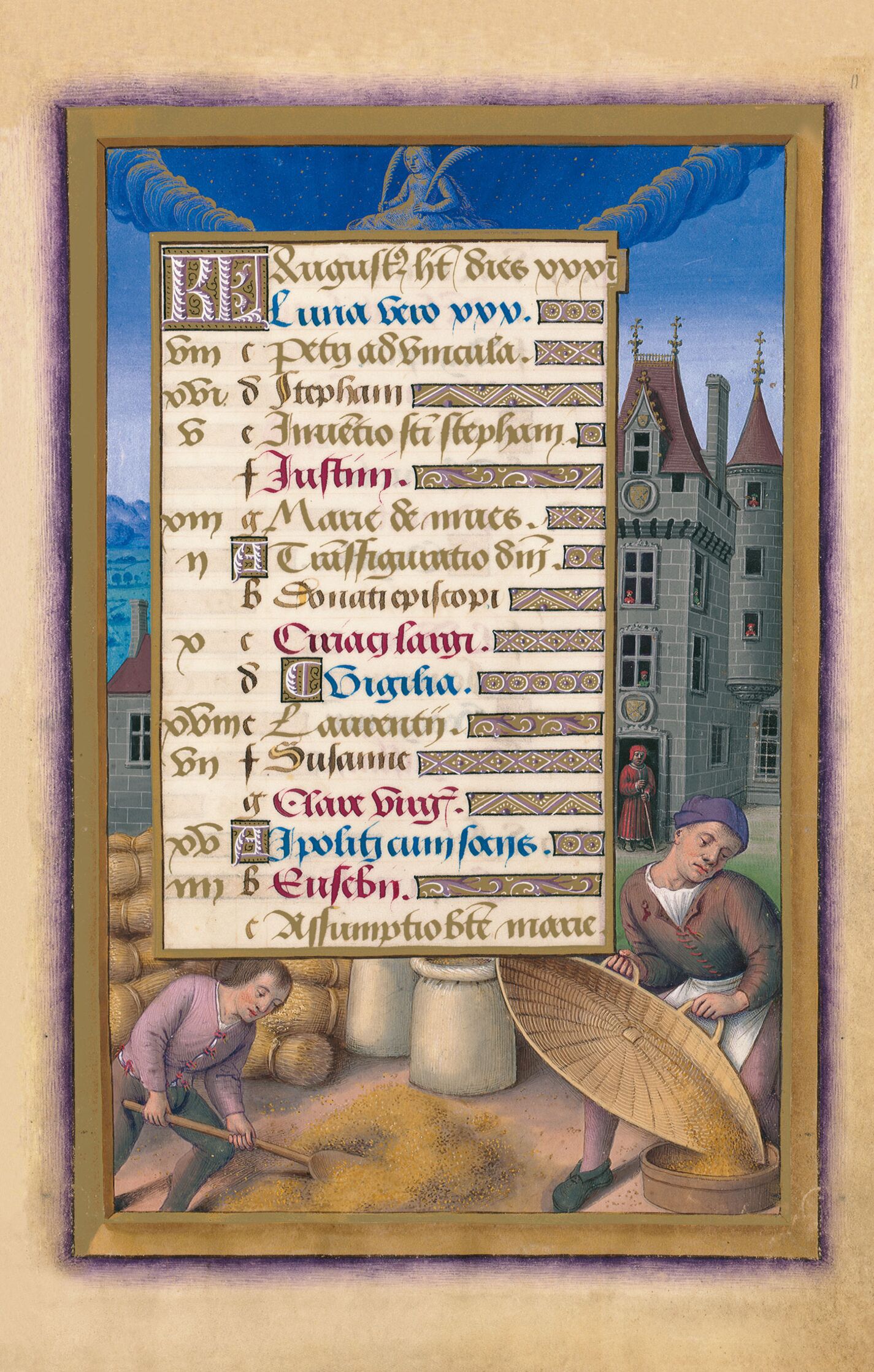 f. 11r, Calendario: Agosto