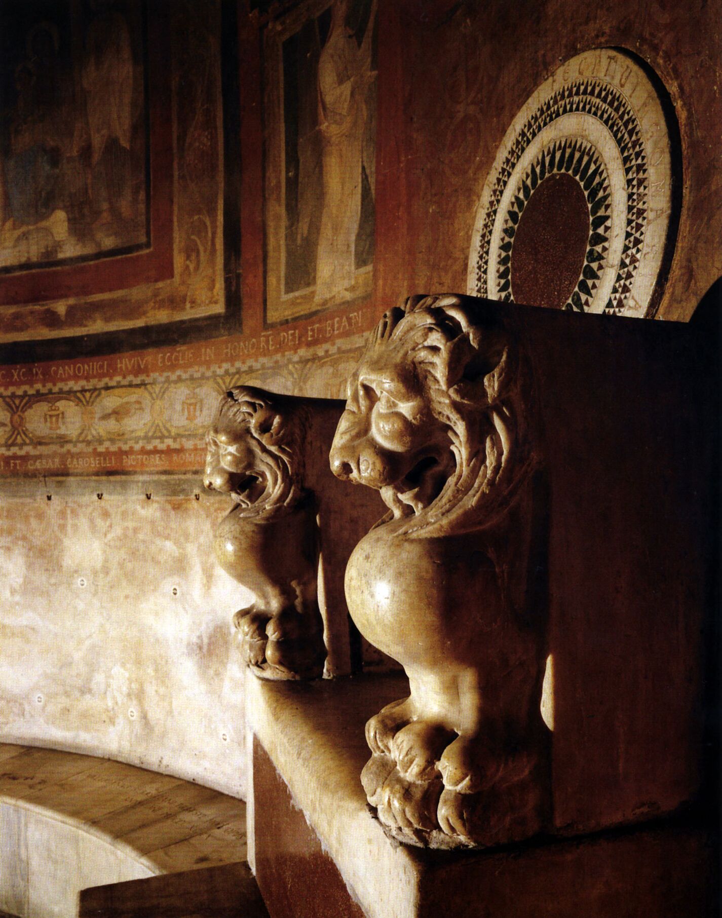 Santa Marí­a in Cosmedin, trono pontificio, detalle, siglo VI.