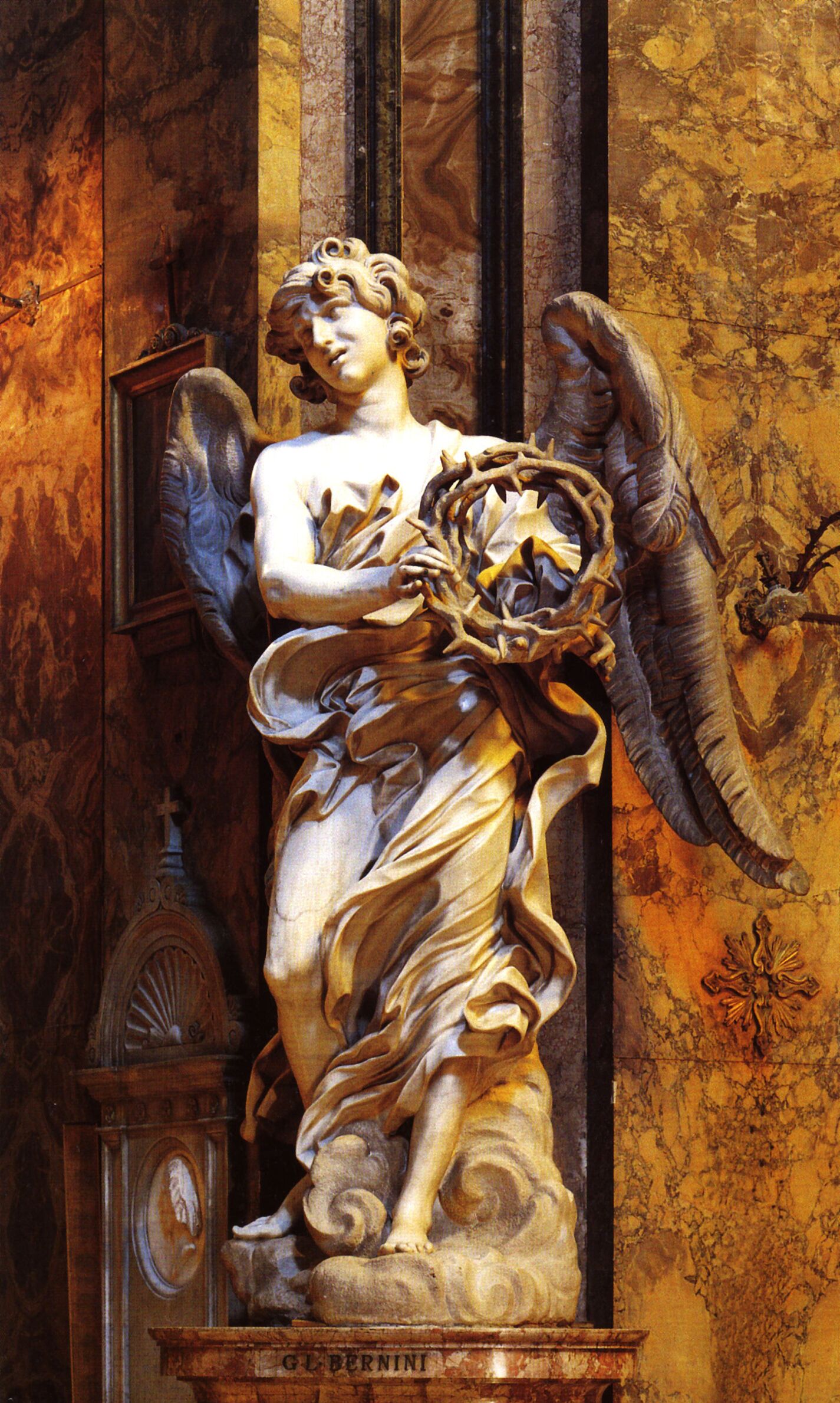 SantAndrea  delle Fratte, ngel esculpido por Bernini, siglo XVII.