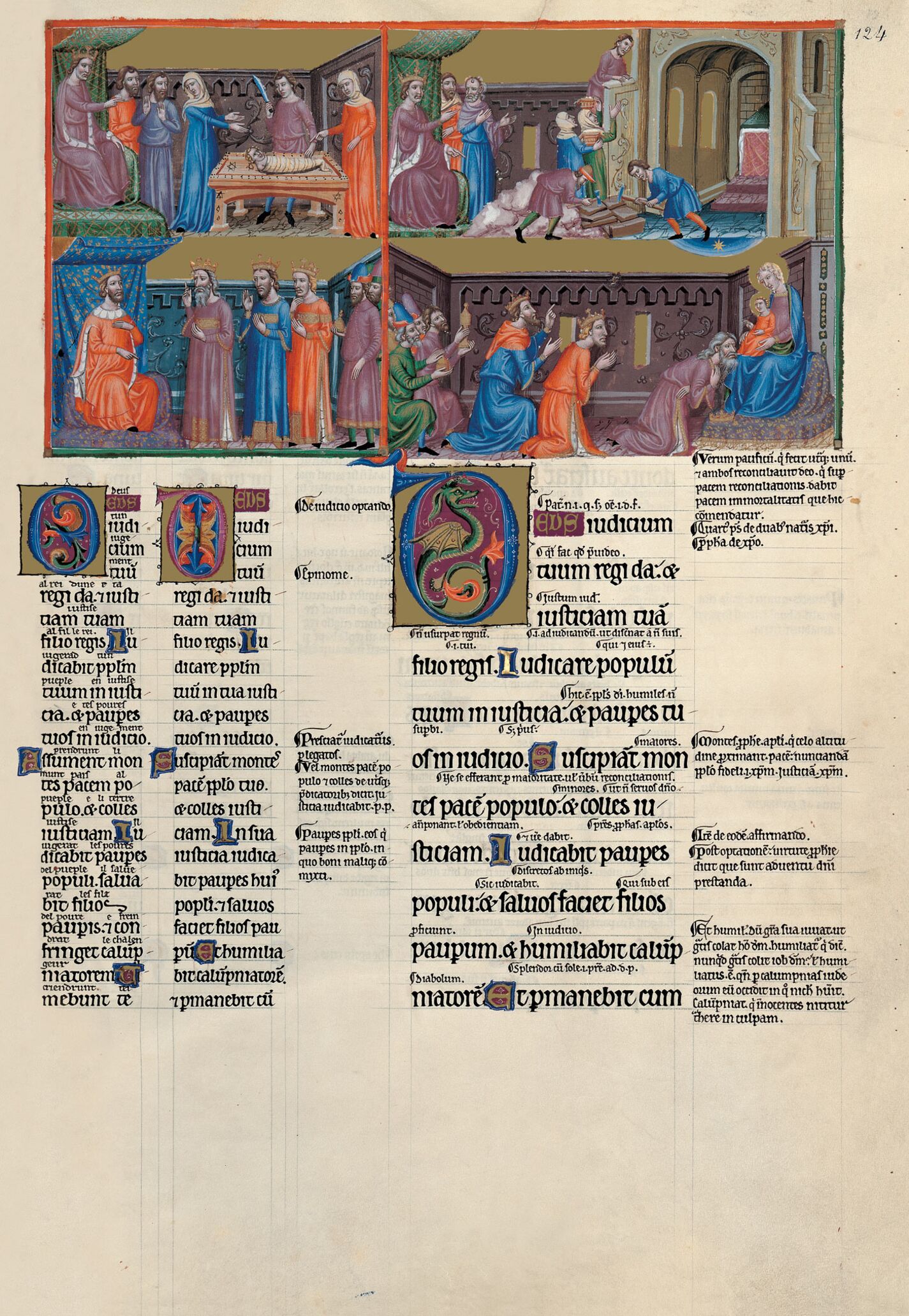 f. 124r, salmo 71  O Dios, da tu juicio al rey