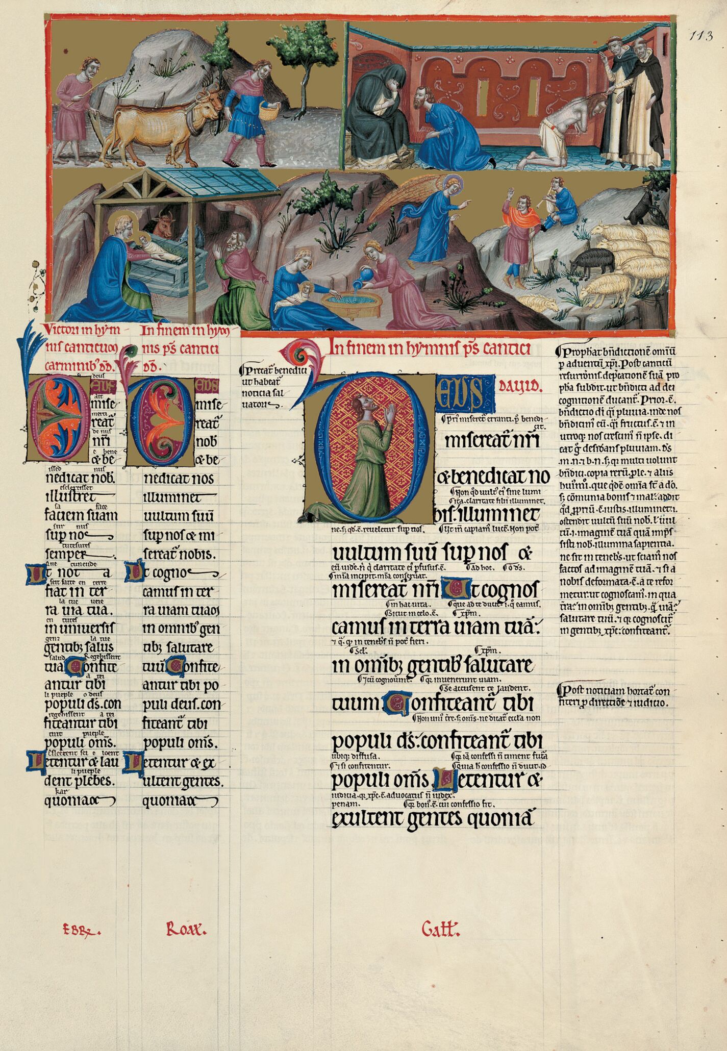 f. 113r, salmo 66 Dios tenga misericordia de nosostros, y nos bendiga