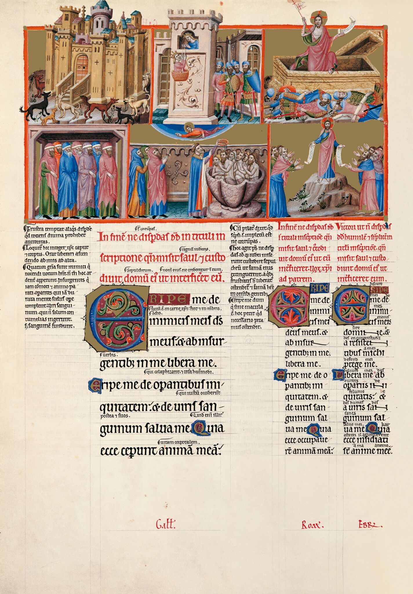 f. 101v, salmo 58 Sácame, Dios mío, de mis enemigos