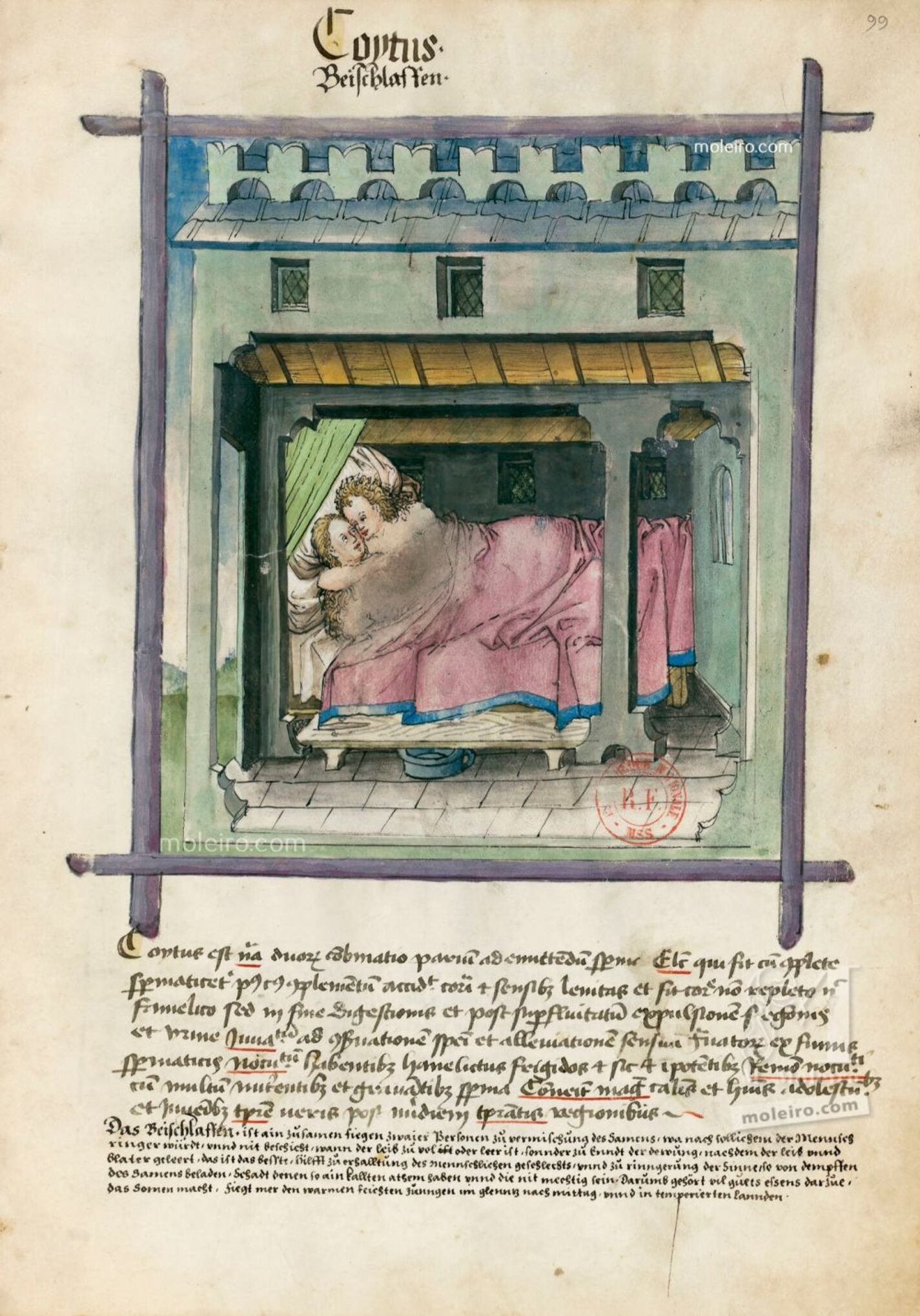 f. 99r, Coito