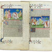 f.10 Le calife cruel et les chrtiens // 10v, l'aveugle d'un oeil, les chrtiens et le miracle de la montagne